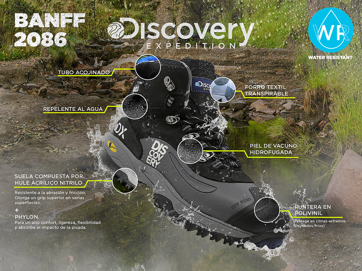 Bota Hiking Discovery Expedition Banff 2086 Negro Hombre